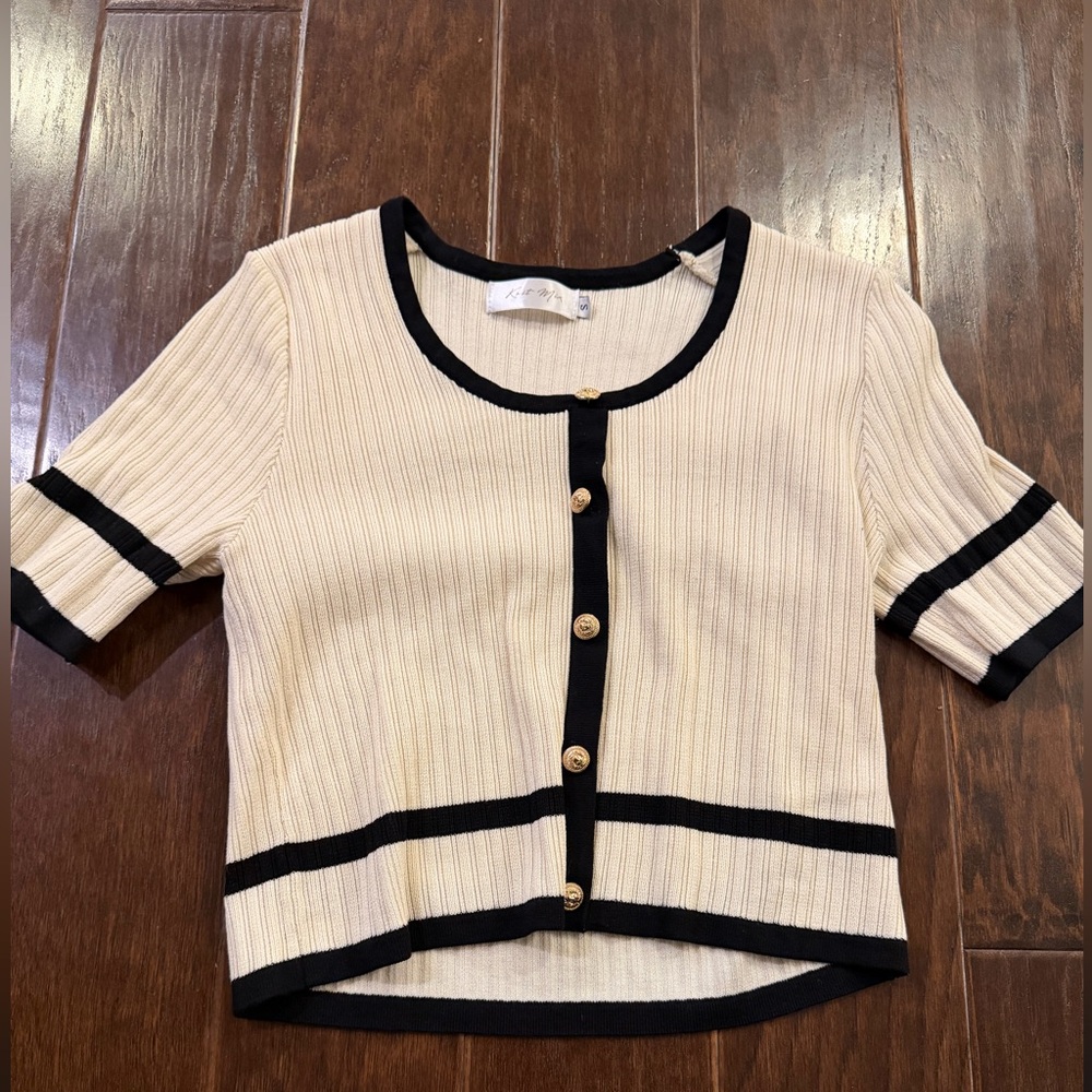 Knit mix sweater top